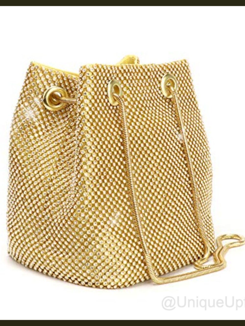 Full Rhinestone Bucket Bag Evening Shoulder Bag for Party Wedding
